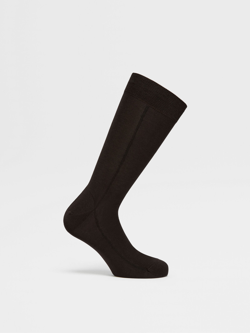 BROWN COTTON BLEND SOCKS 3
