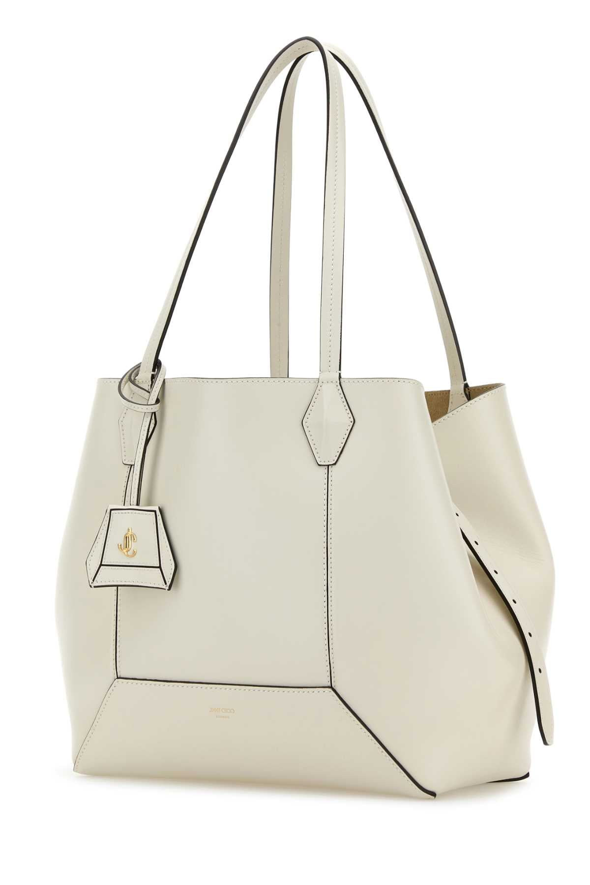 Jimmy Choo Women White Leather Diamond Shopping Bag - 2