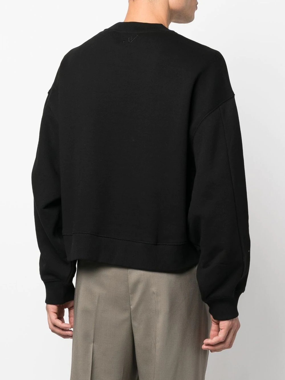 ribbed-knit crew neck jumper - 4