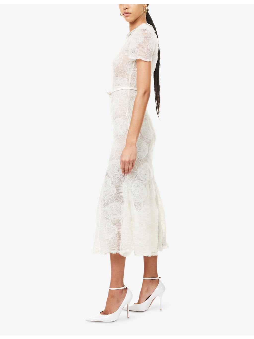Tulle Lace Midi Dress - 3