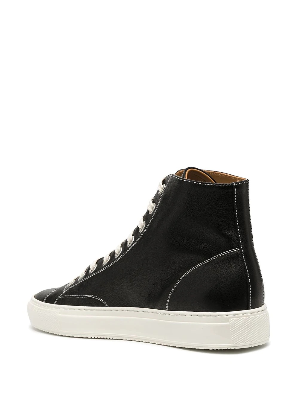 high-top leather sneakers - 3