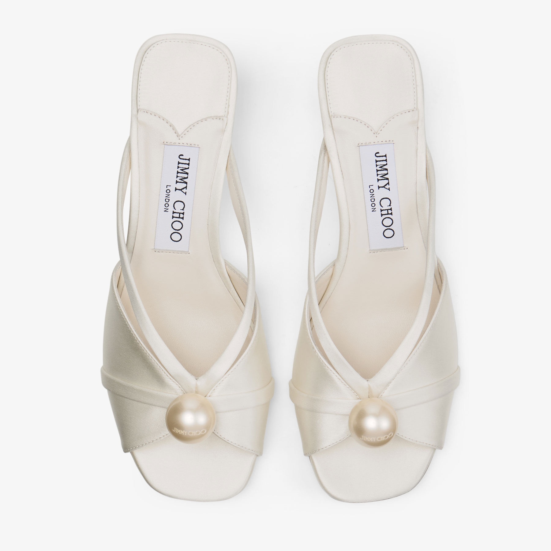 Siva Mule 50
Ivory Satin Mule with Pearl Embellishment - 5