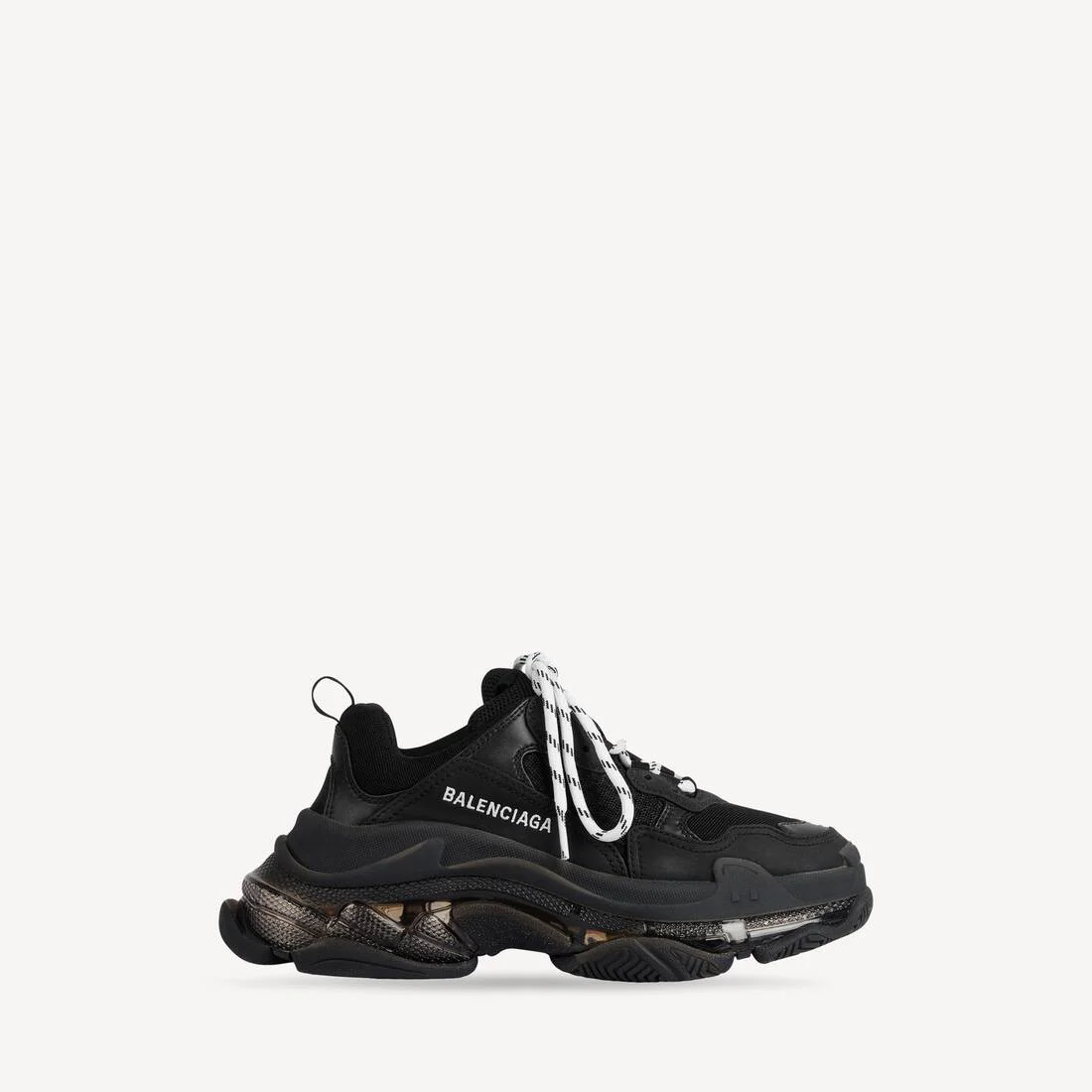 Women's Triple S Sneaker Clear Sole in Black - 1