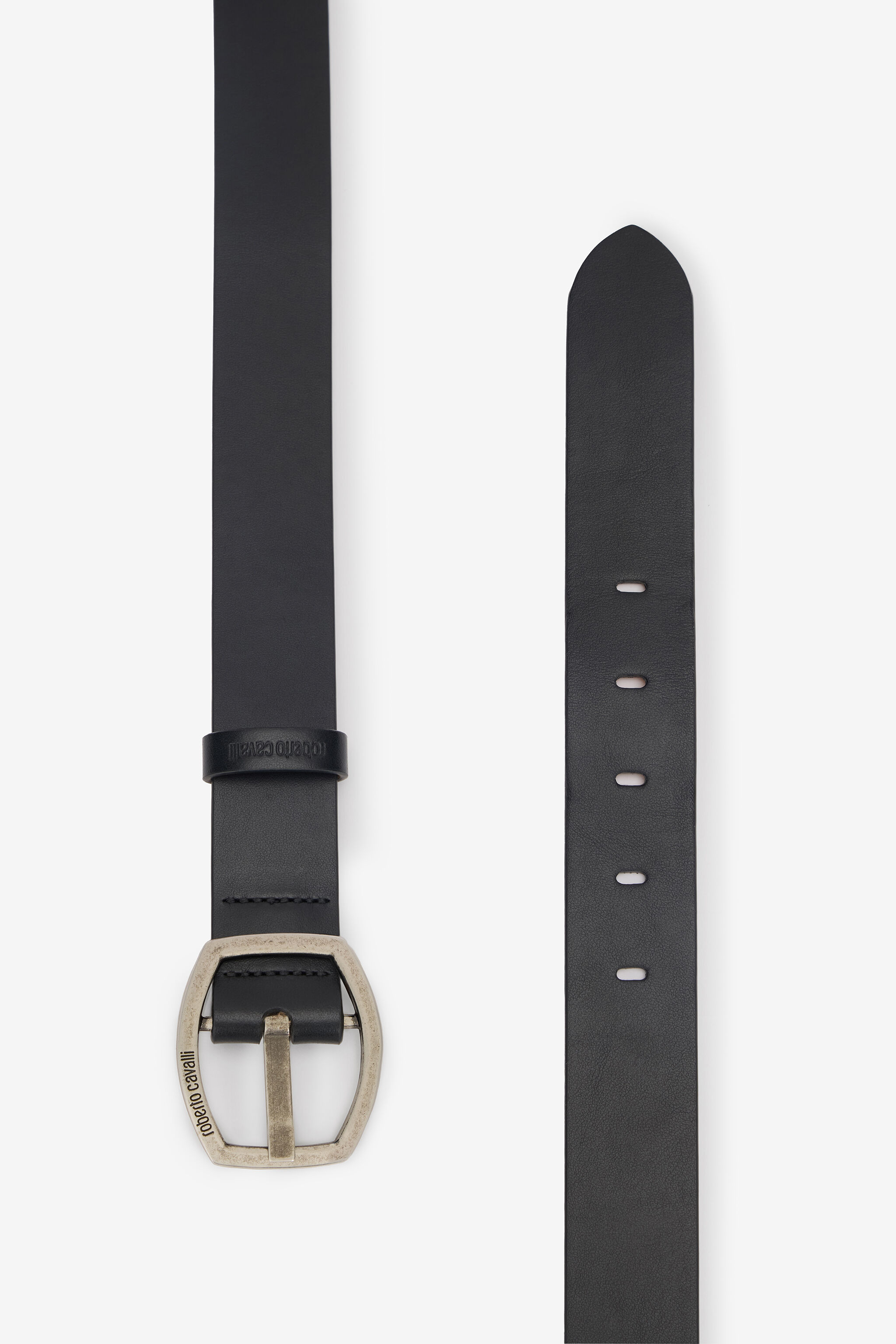 Belt With Branded Geometric Buckle - 2