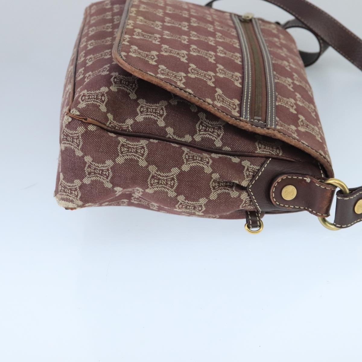 CELINE Paris Macadam Canvas Shoulder Bag Bordeaux - 3