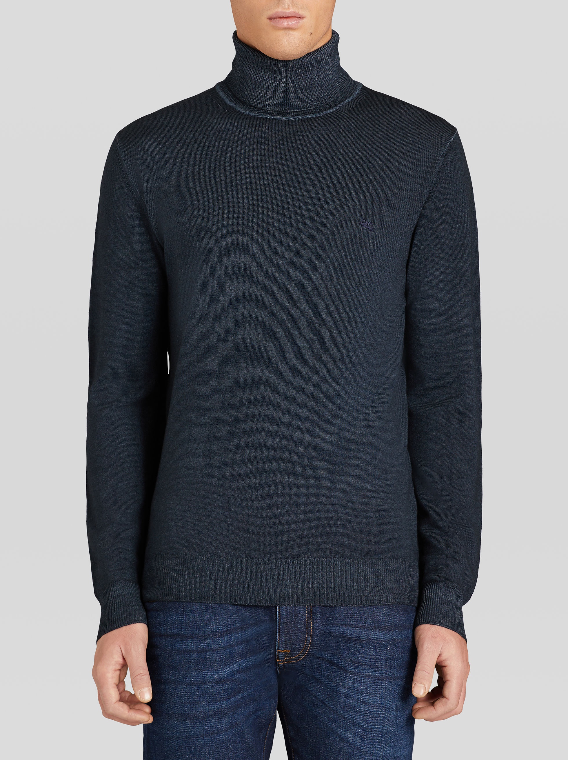 POLO NECK WOOL JUMPER WITH PEGASO - 2