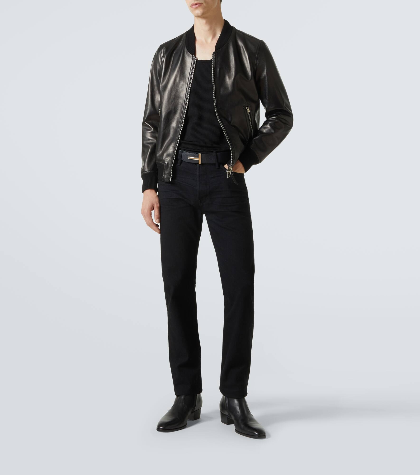 Leather bomber jacket - 2