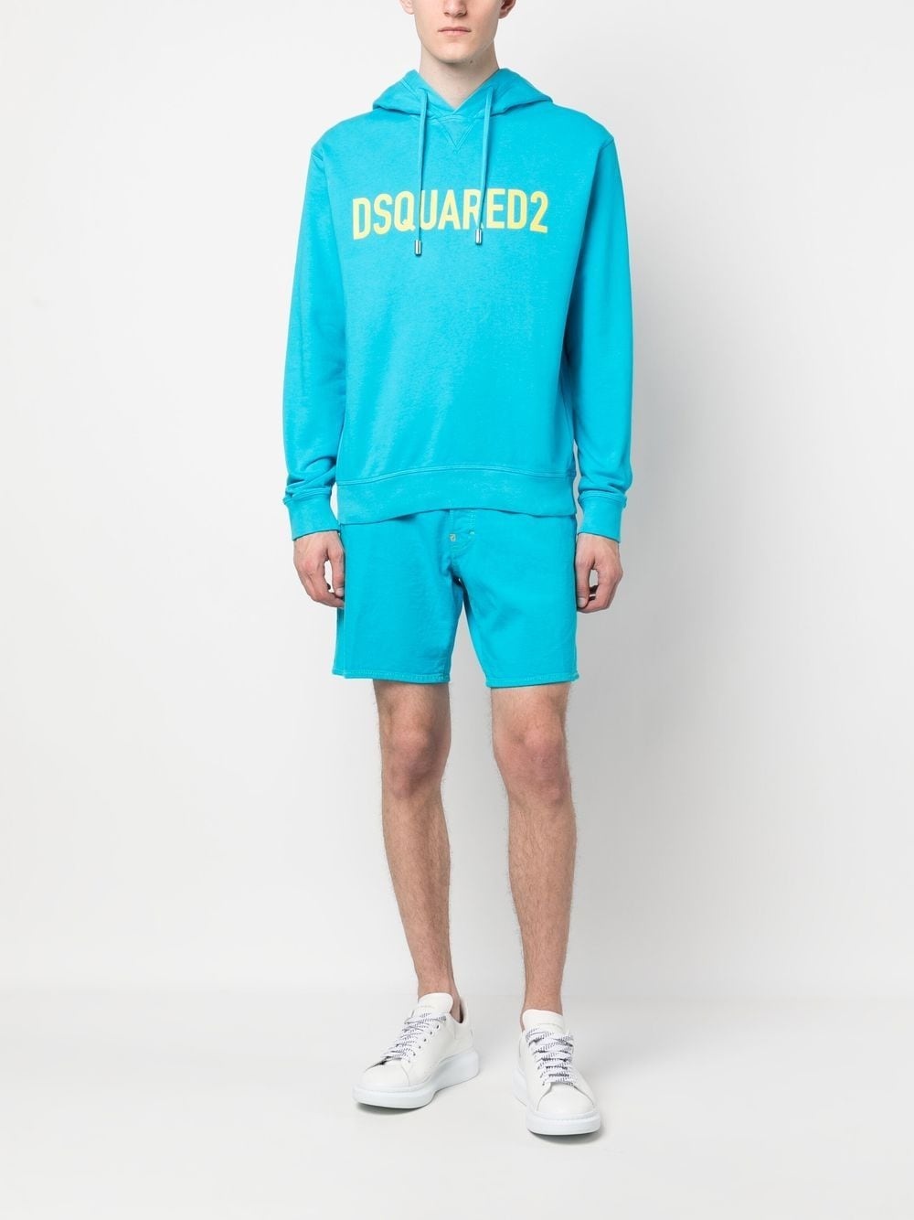 logo-print cotton hoodie - 2
