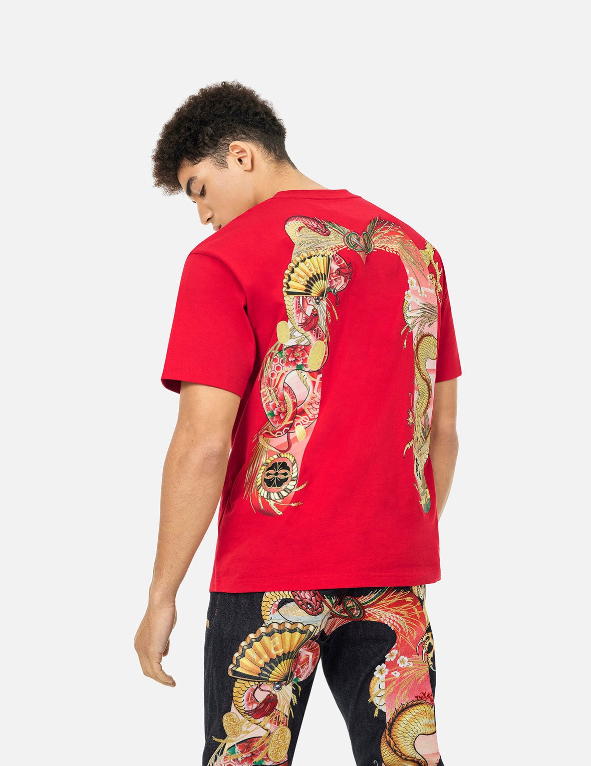 Soaring Snake Daicock Print Relax Fit T-shirt - 5