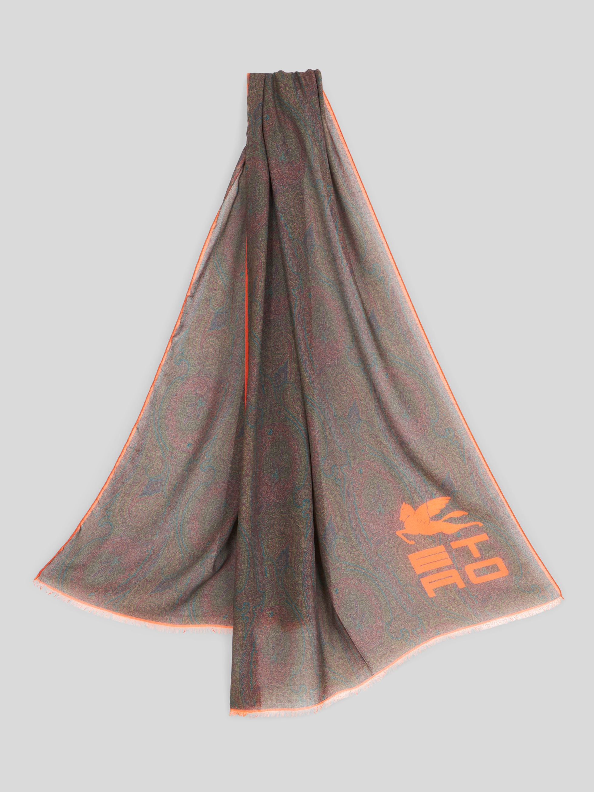 PAISLEY SCARF WITH ETRO CUBE LOGO - 1