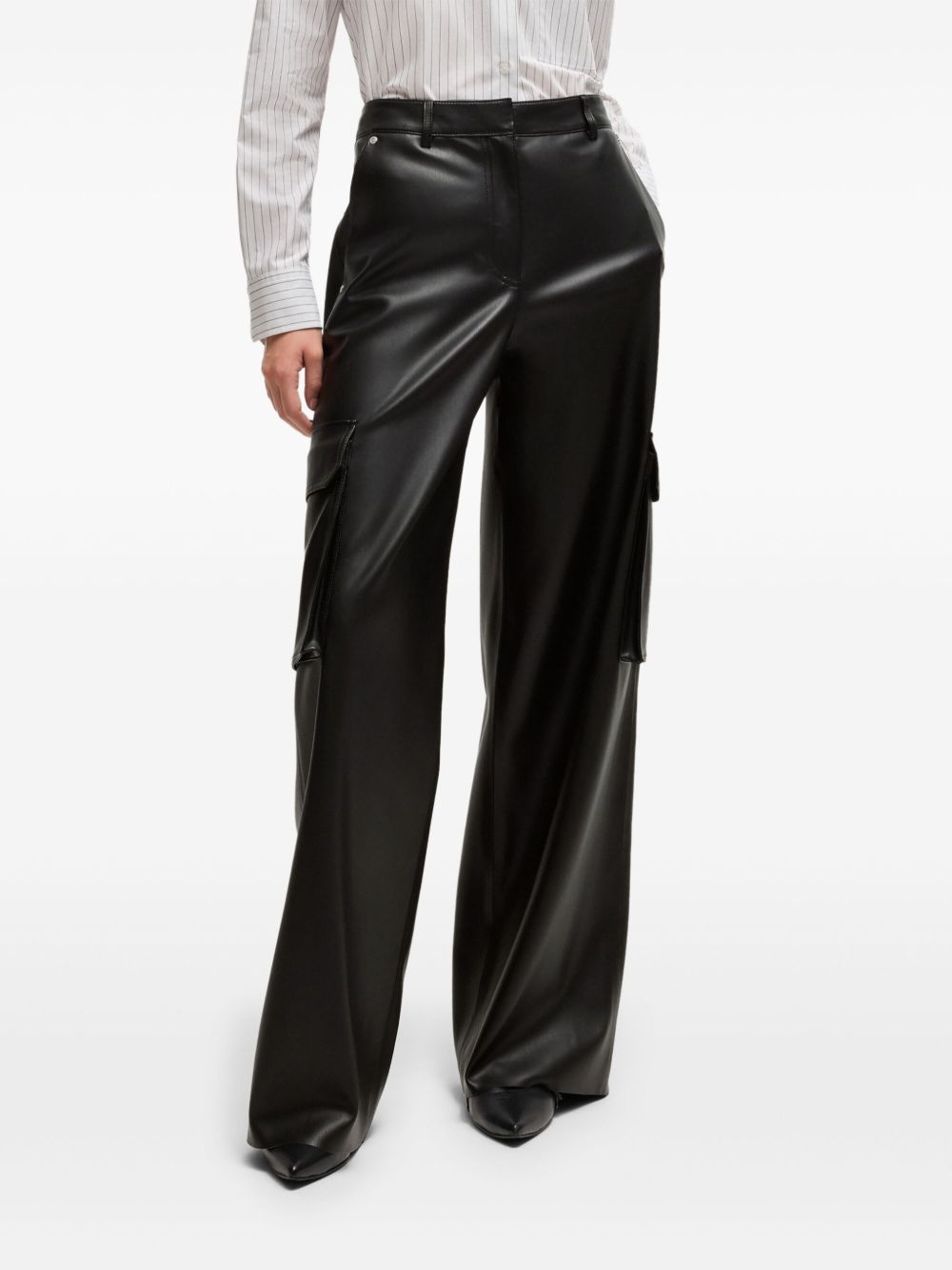 faux-leather cargo pants - 3