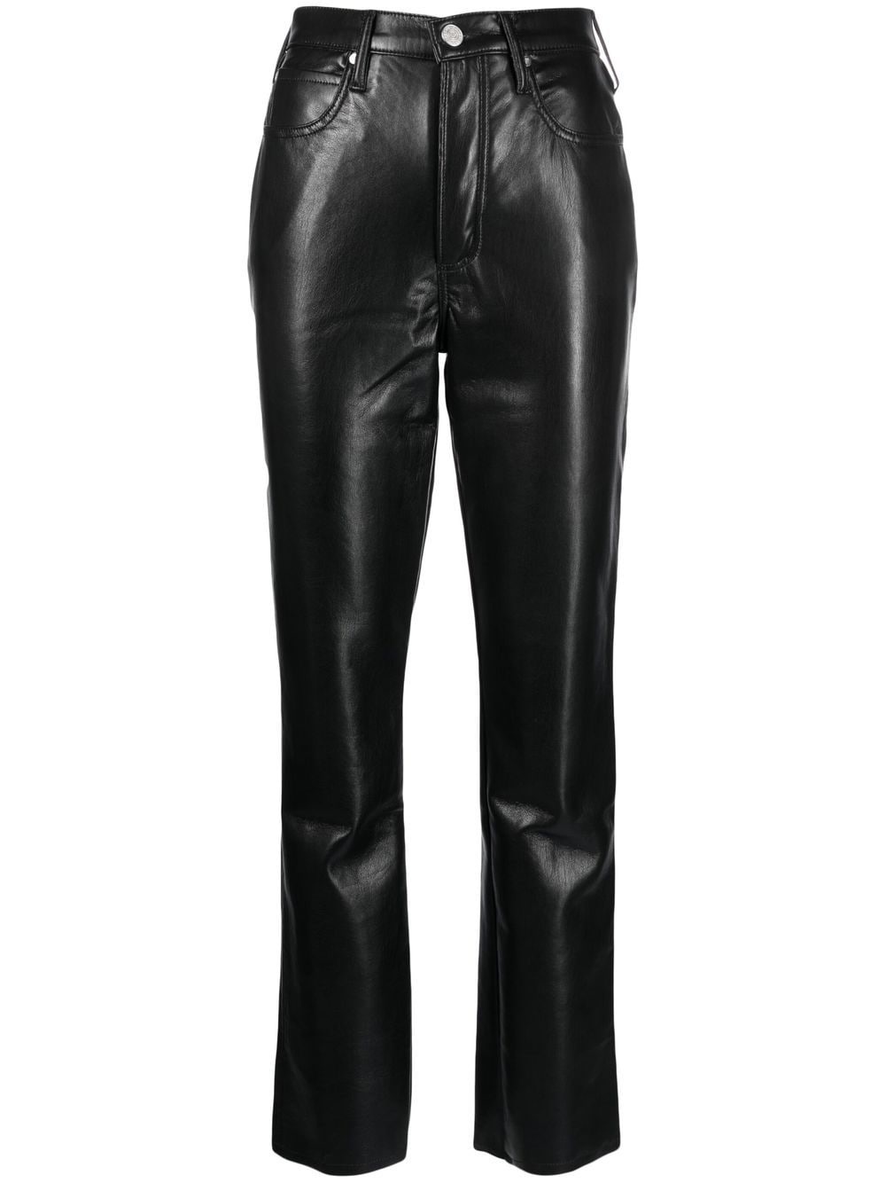 recycled leather-blend trousers - 1