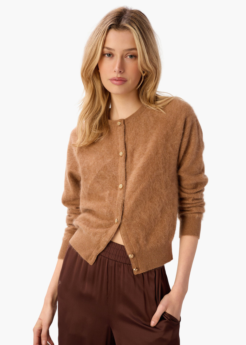 DORIAN CASHMERE CARDIGAN CARAMEL 1