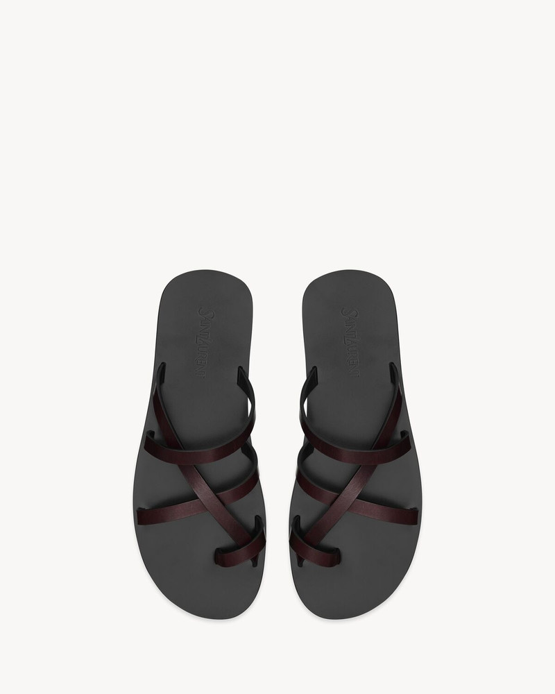 SAINT LAURENT CULVER SLIDES IN SMOOTH LEATHER outlook