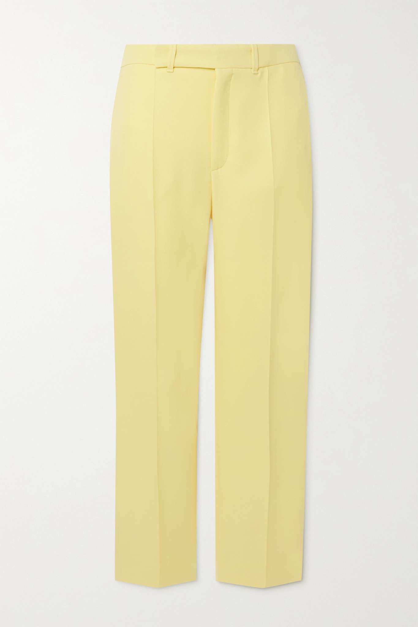 Cropped silk-satin straight-leg pants - 1