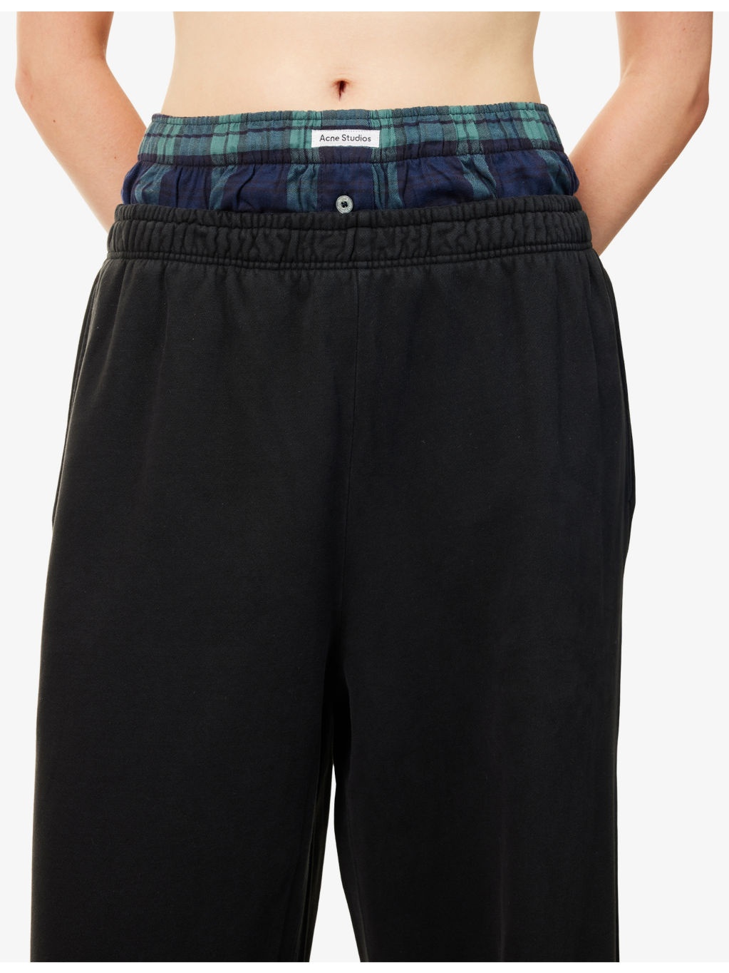 Double-Waistband Wide-Leg Cotton-Jersey Jogging Bottoms - 5