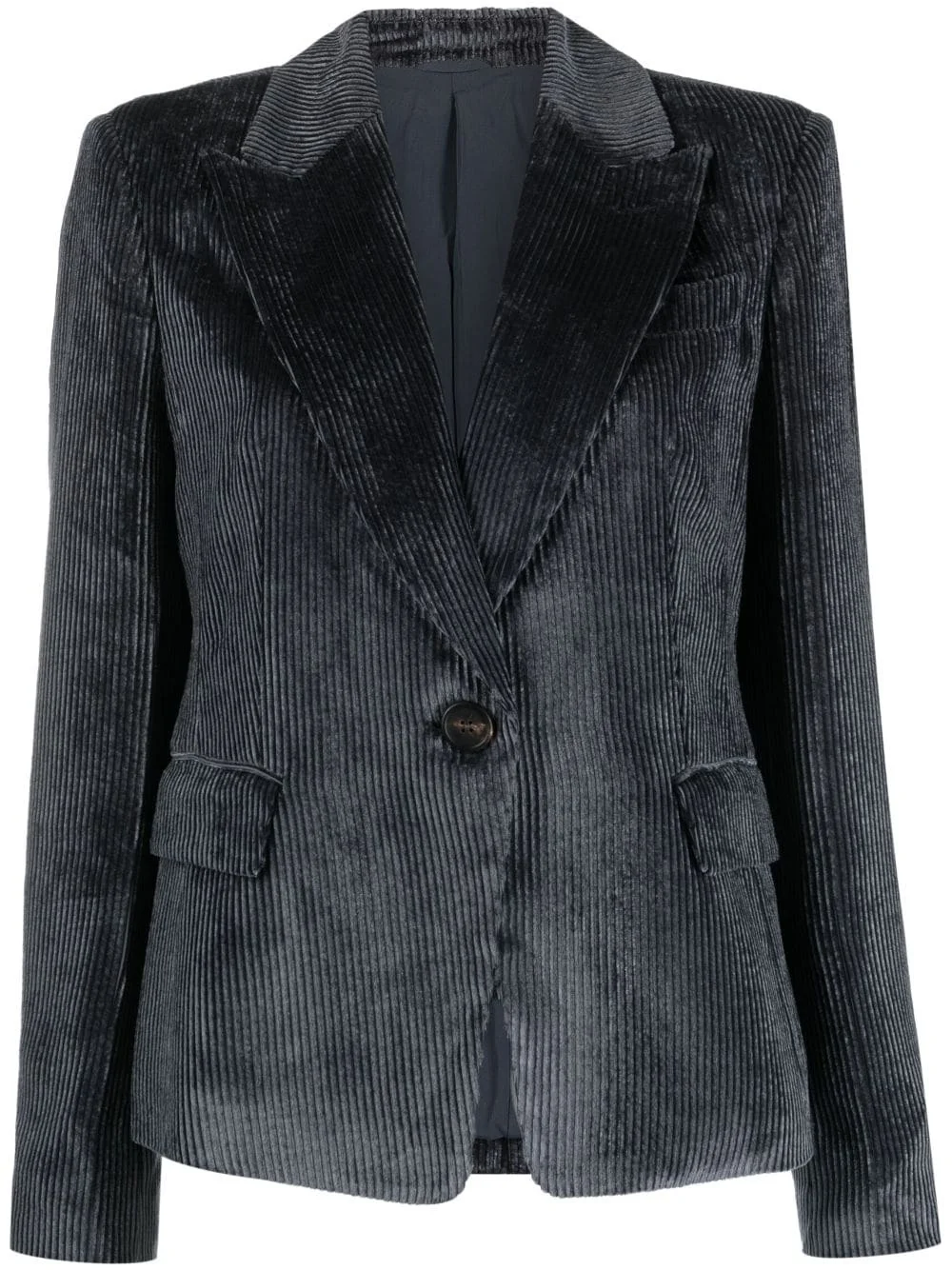 corduroy single-breasted blazer - 1