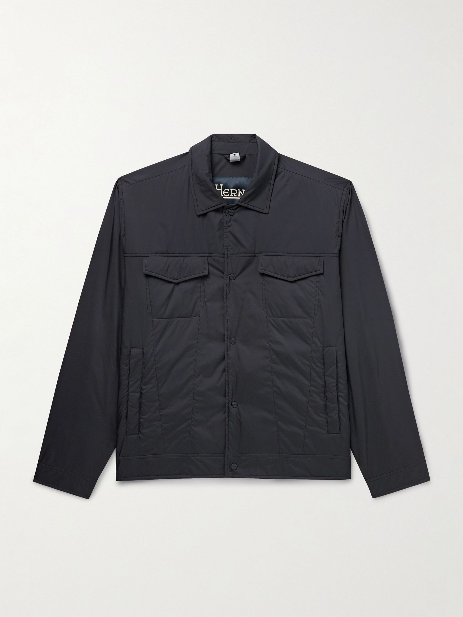 Padded Shell Shirt Jacket Navy - 1
