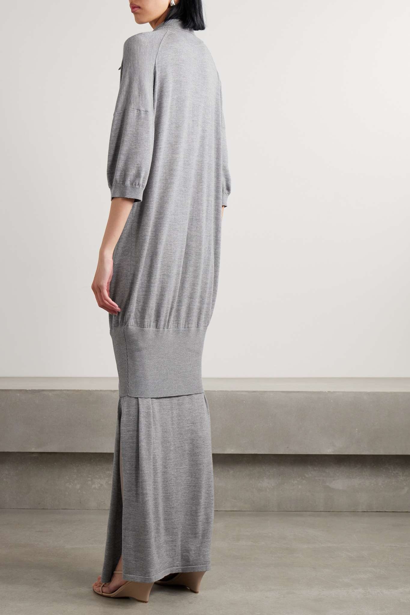 Rue layered merino wool-blend maxi dress - 3