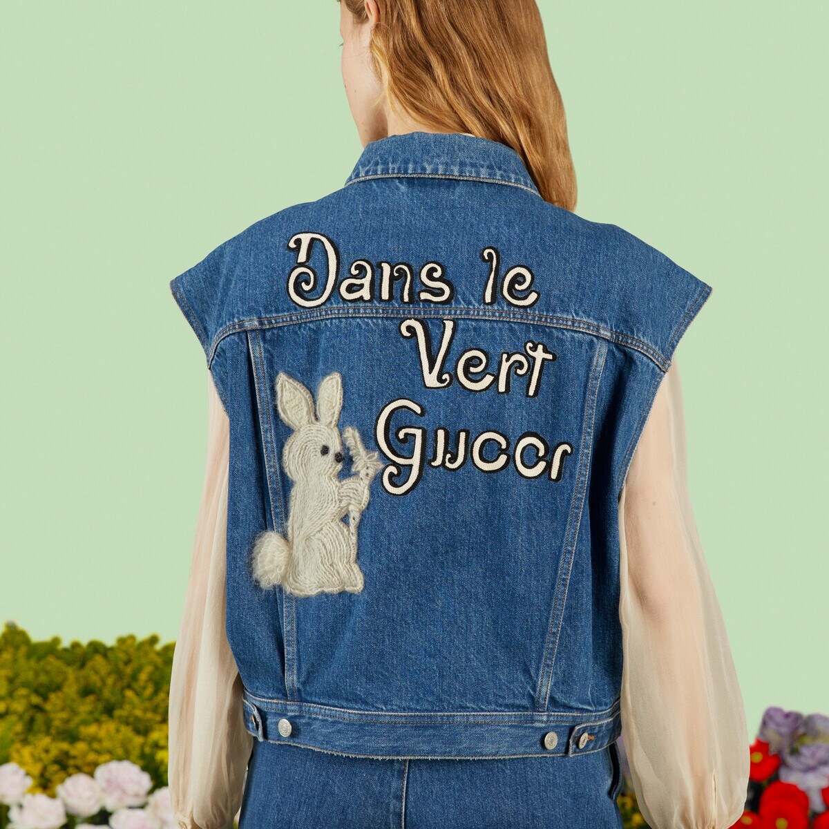 Washed denim vest - 4