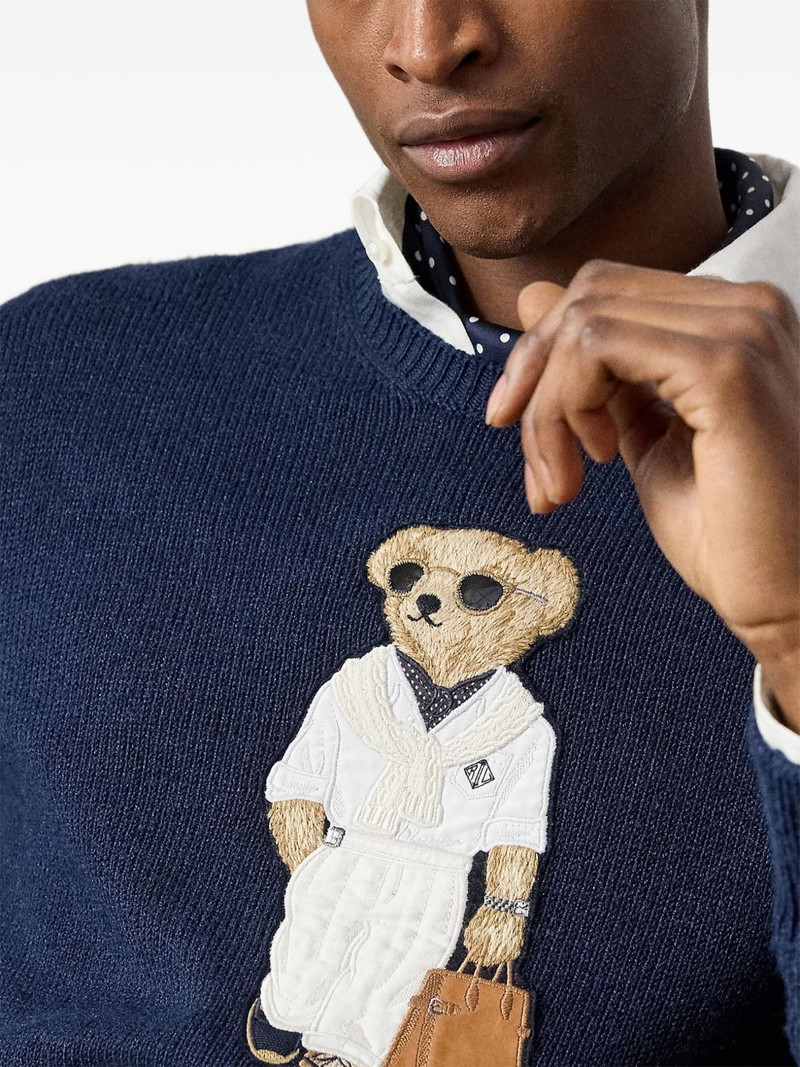 bear-appliqué crew-neck sweater 6