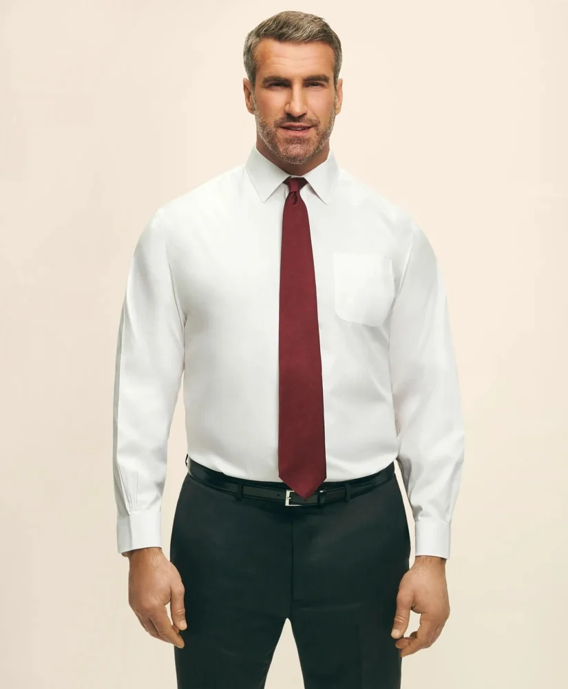 Big & Tall Stretch Dress Shirt, Non-Iron Pinpoint Spread Collar - 1