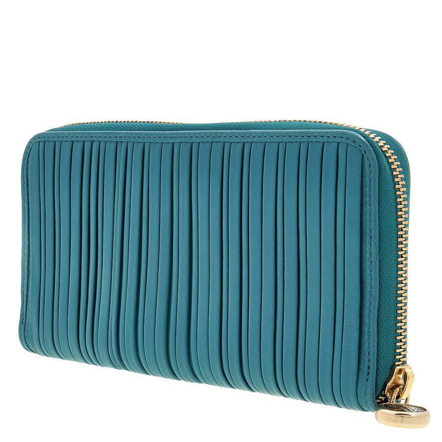 Bvlgari Plisse Monete Leather Zip Around Wallet - 2