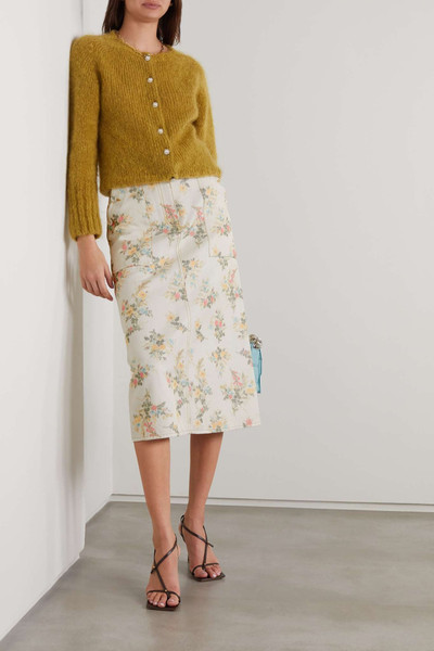 Erdem Artie floral-print cotton-blend drill midi skirt outlook