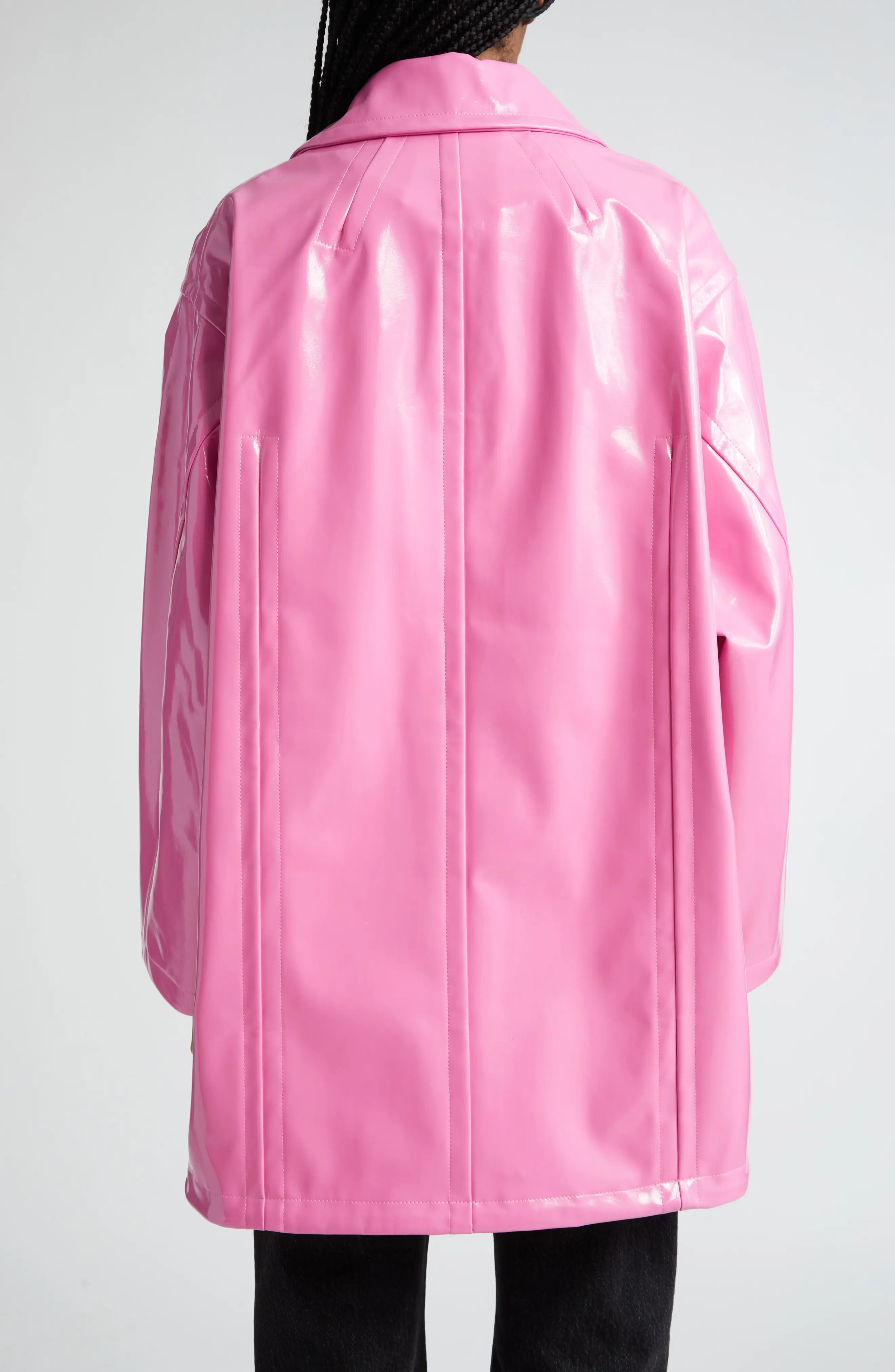 Maxxy Faux Patent Leather Raincoat - 2