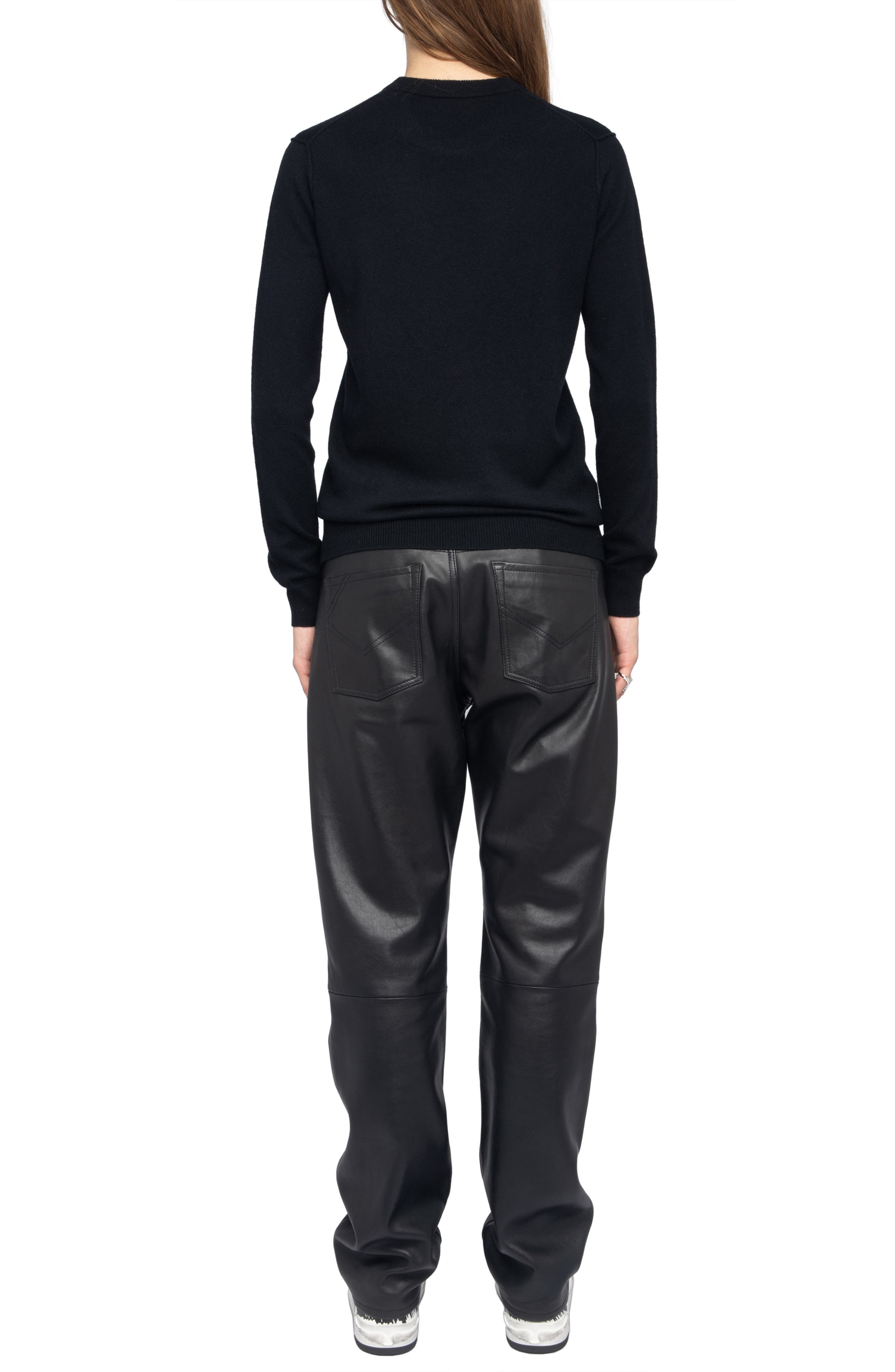 Zadig & Voltaire Kendy Heart Wool & Cashmere Sweater in Black at Nordstrom - 7