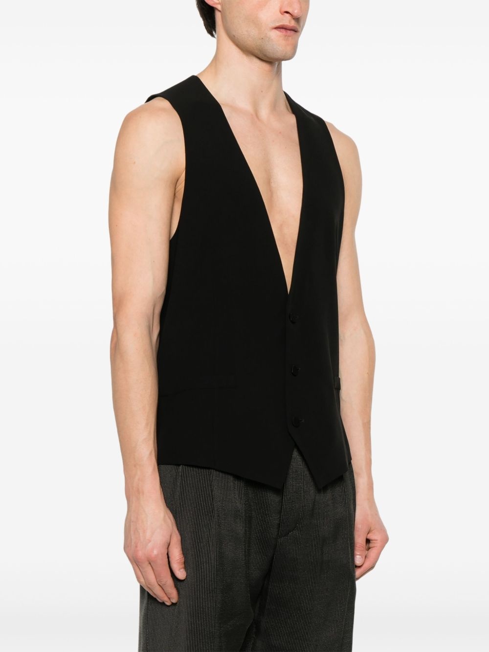 silk crepe waistcoat - 3
