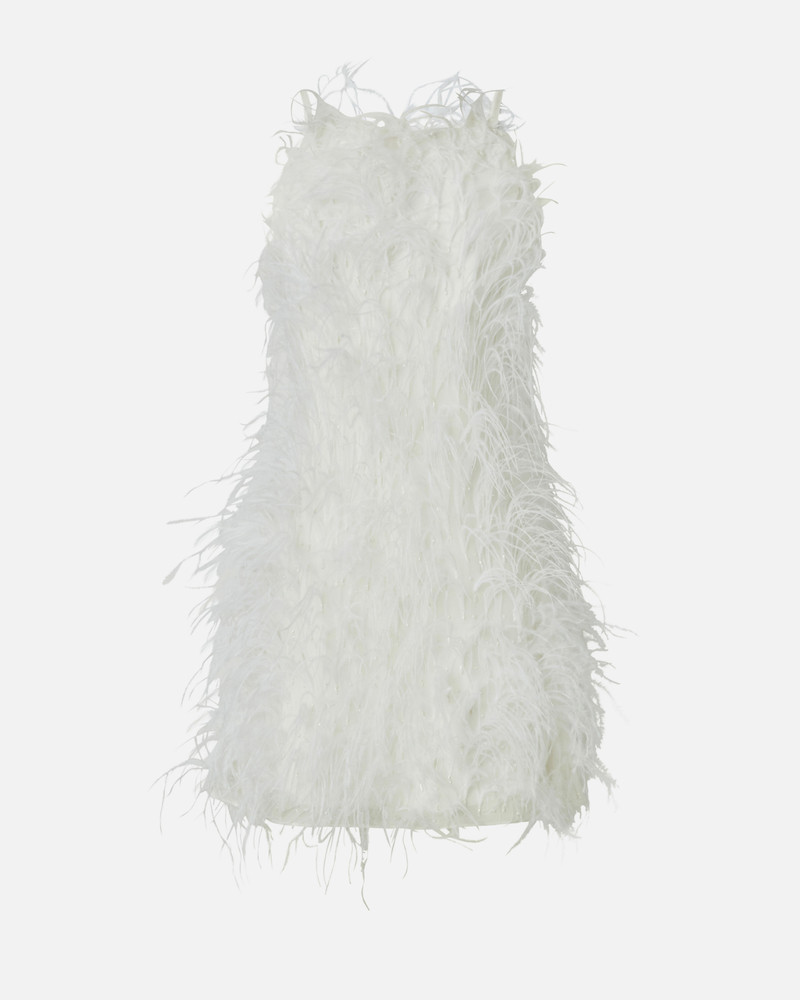 SHORT DRESS WITH FEATHERS 1