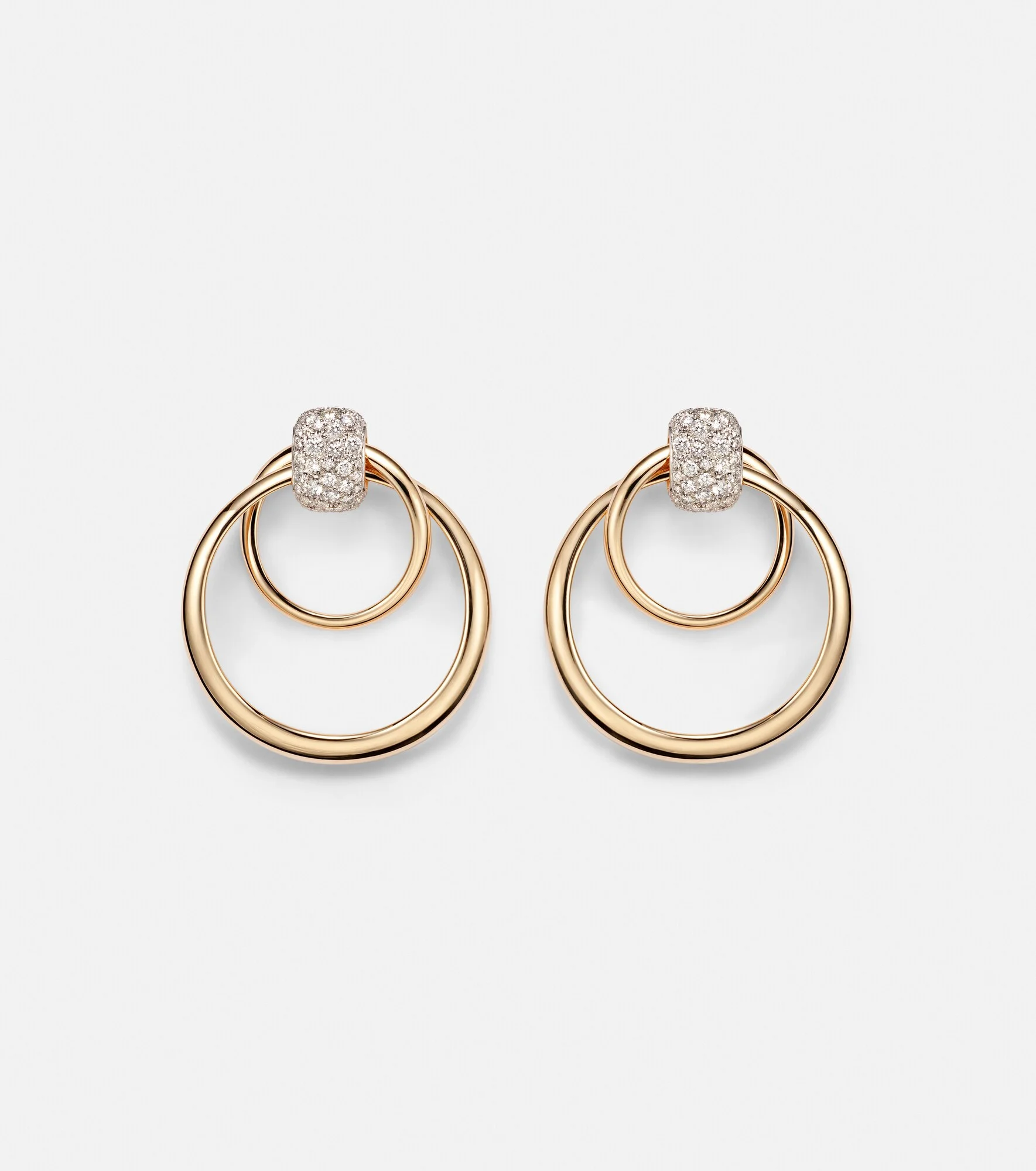 Pomellato Together 18kt rose gold hoop earrings with diamonds - 1
