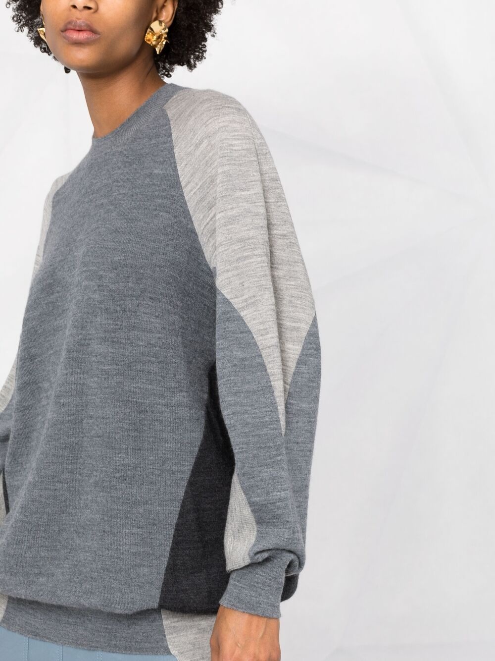 oversized colour-block jumper - 3