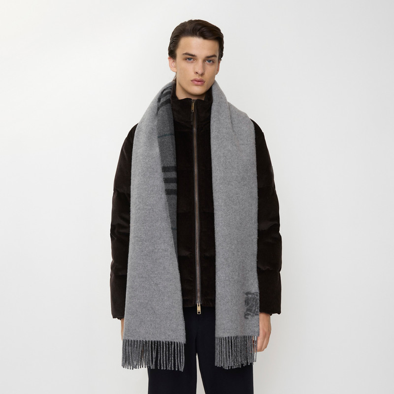 Wide Reversible Check Cashmere Scarf 3