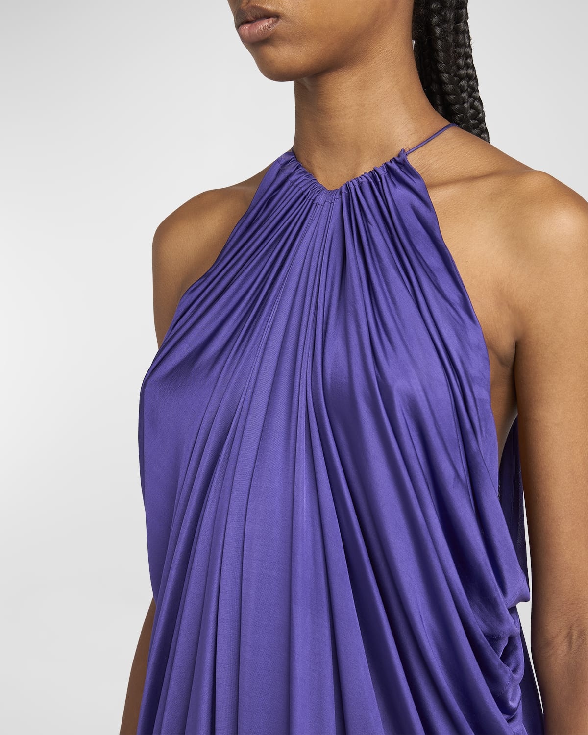 Draped Jersey Halter Mini Dress - 5