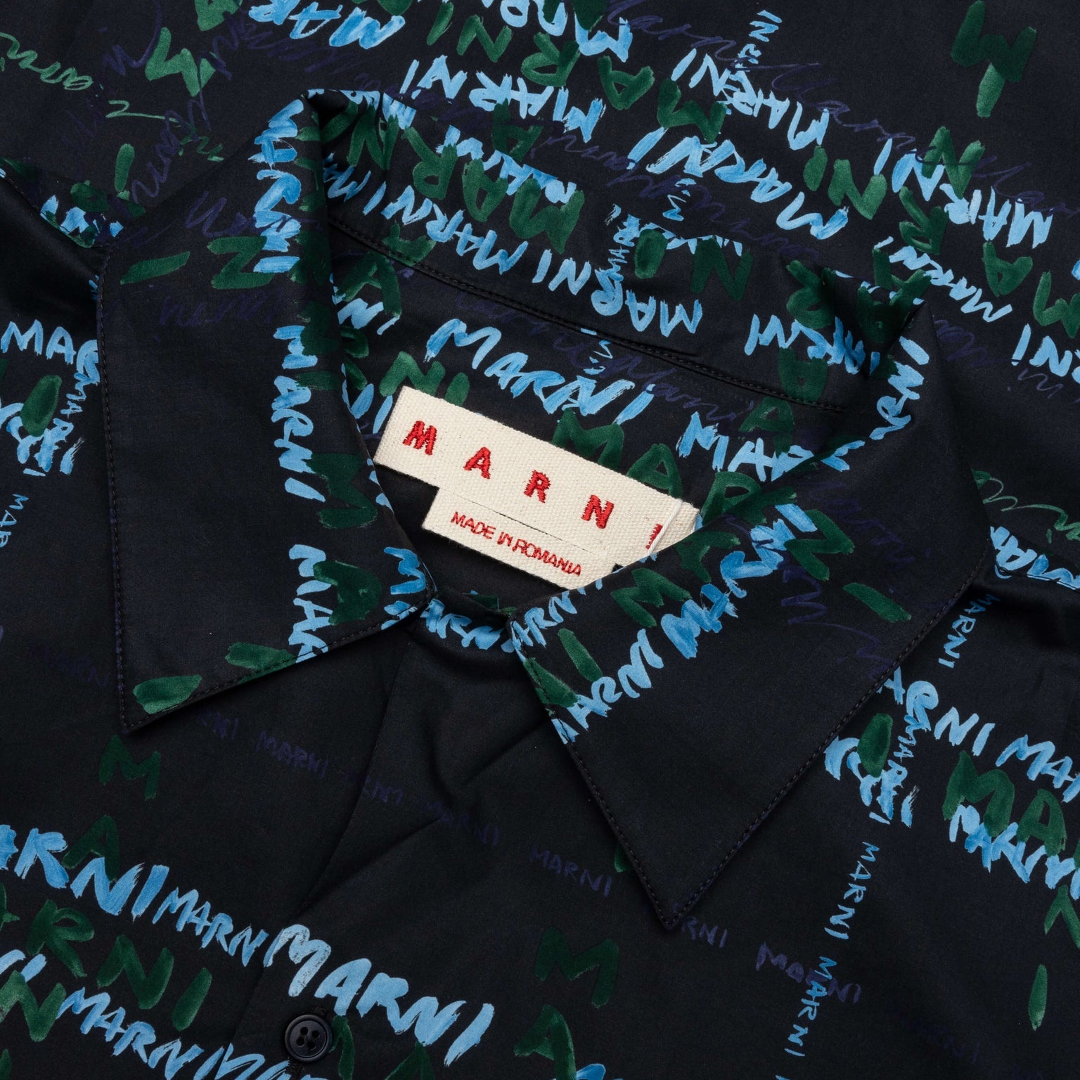 MARNI CAMICIA LOGO POPLIN S/S SHIRT - BLACK - 3
