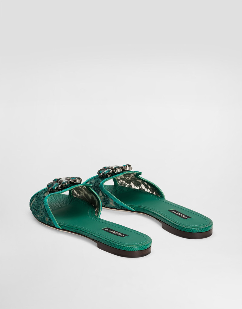 Dolce & Gabbana Slippers in lace with crystals outlook
