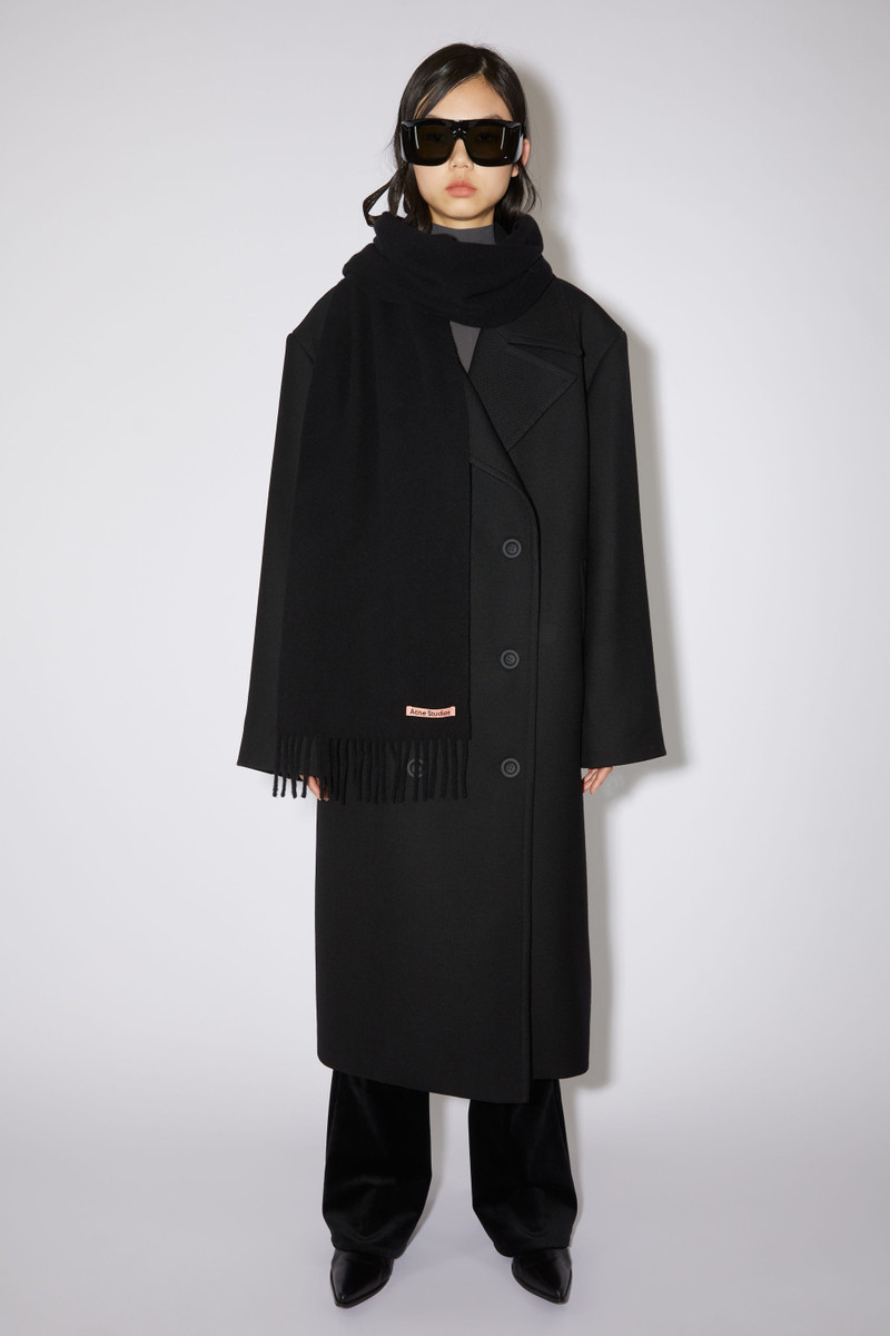 Acne Studios Fringe wool scarf - skinny - Black outlook