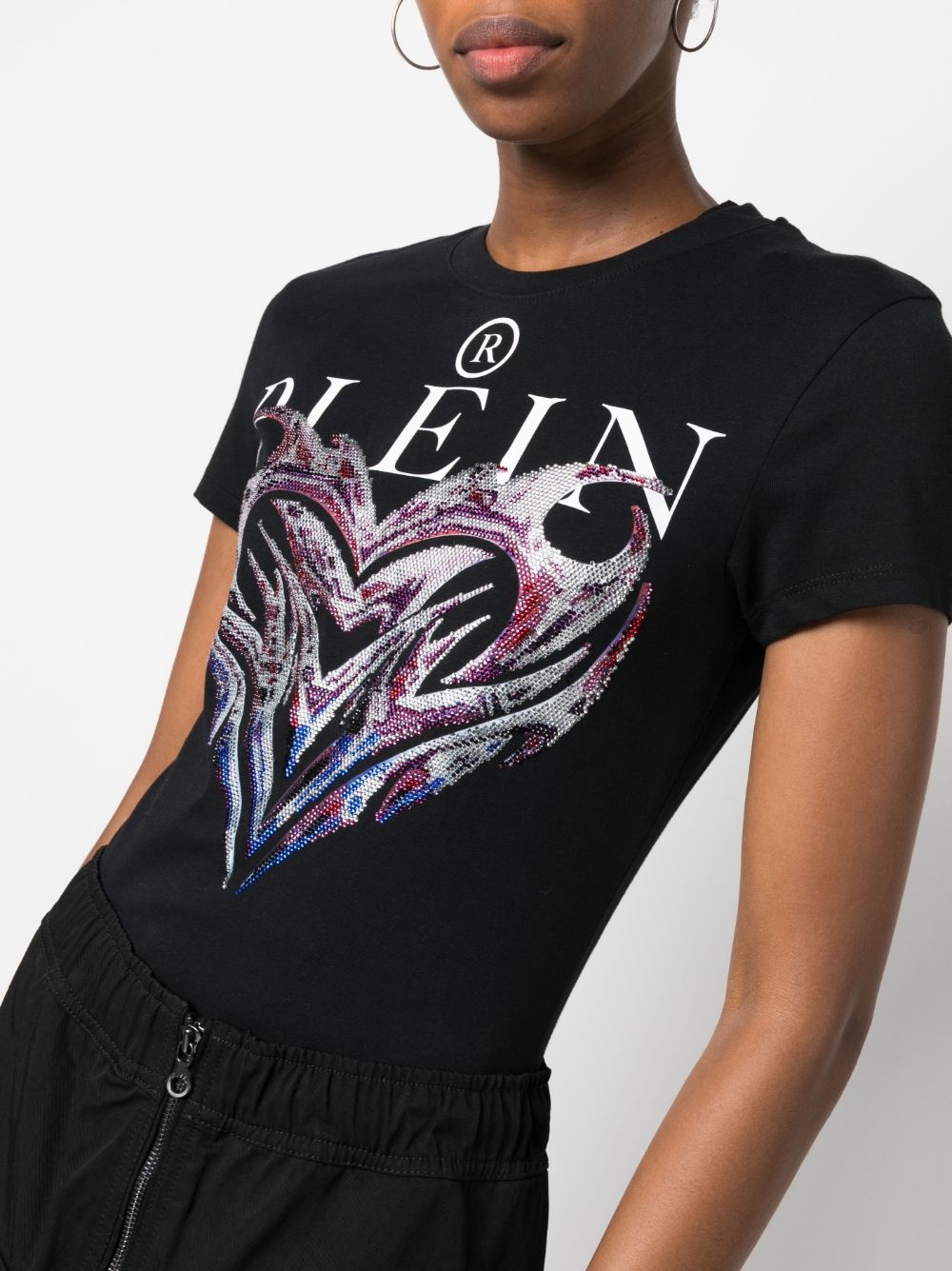 crystal-embellished logo-print T-shirt - 5