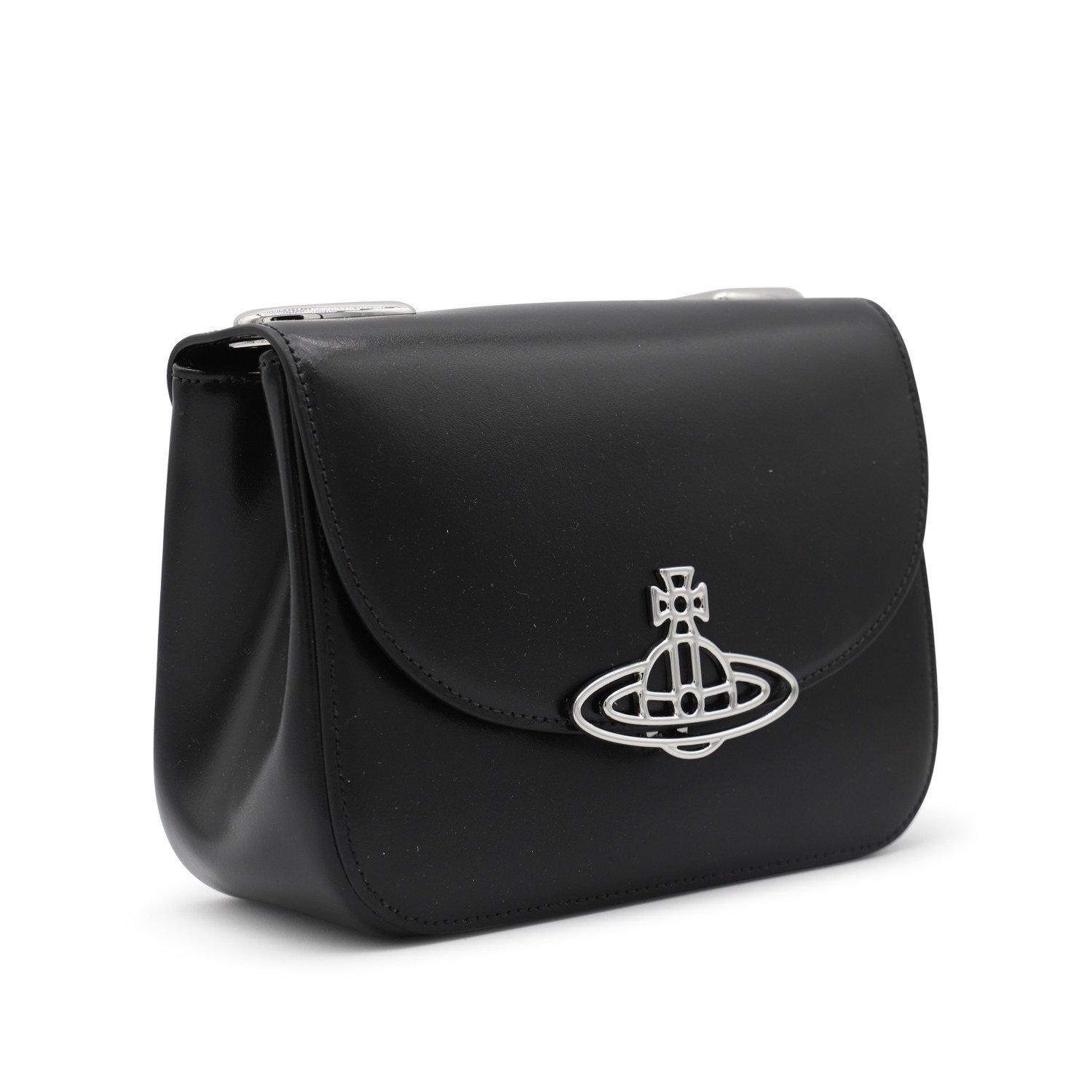 BLACK LEATHER SHOULDER BAG - 2