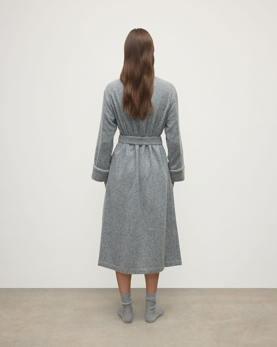 Donegal Cashmere Grey Dressing Gown - 4