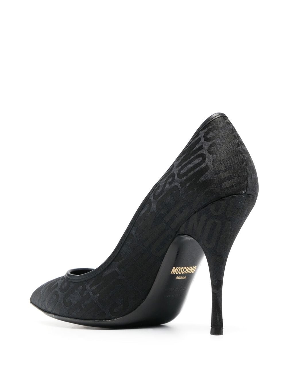 logo-pattern stiletto pumps - 3