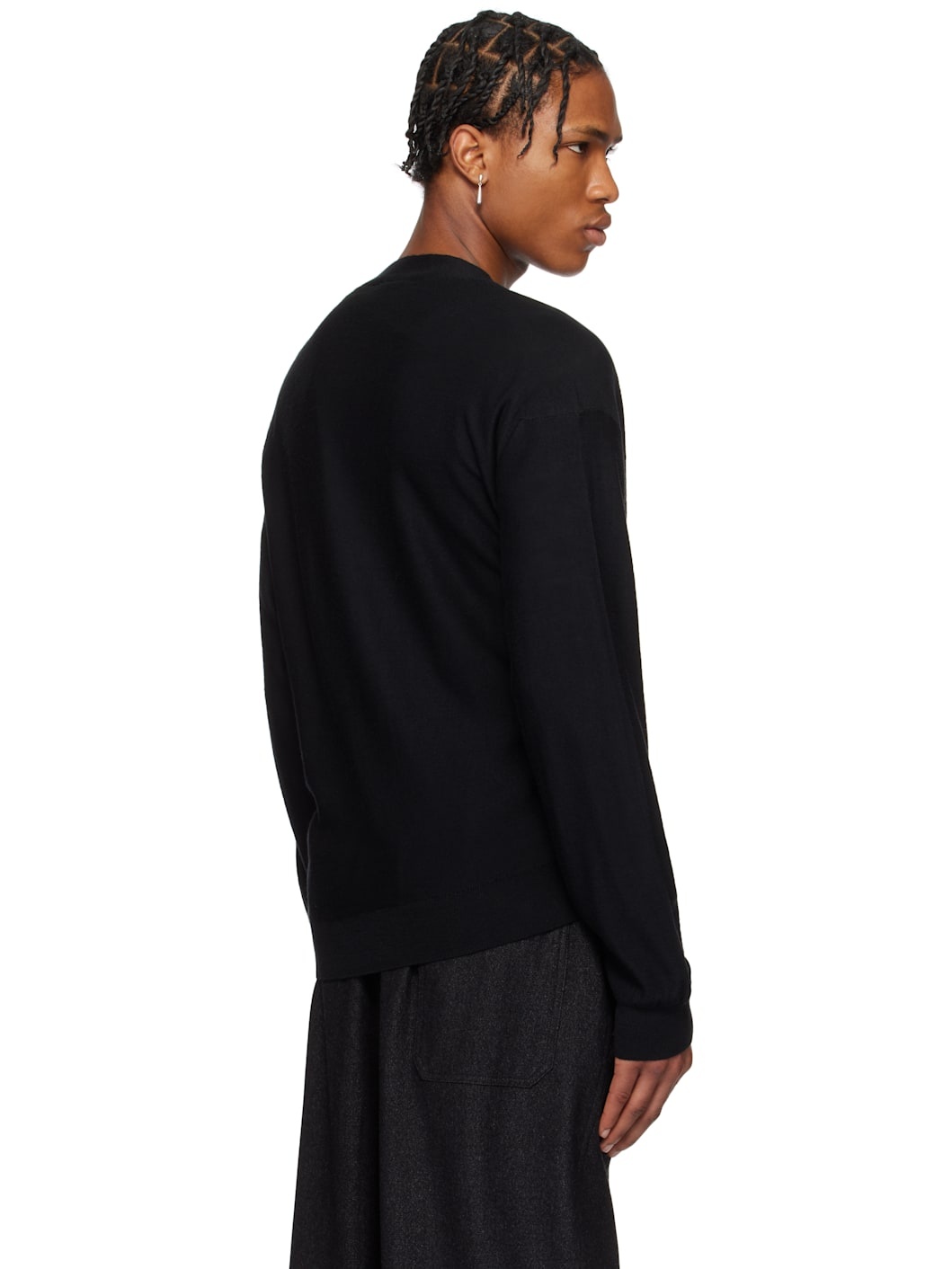 Black Relaxed Twisted Cardigan - 3
