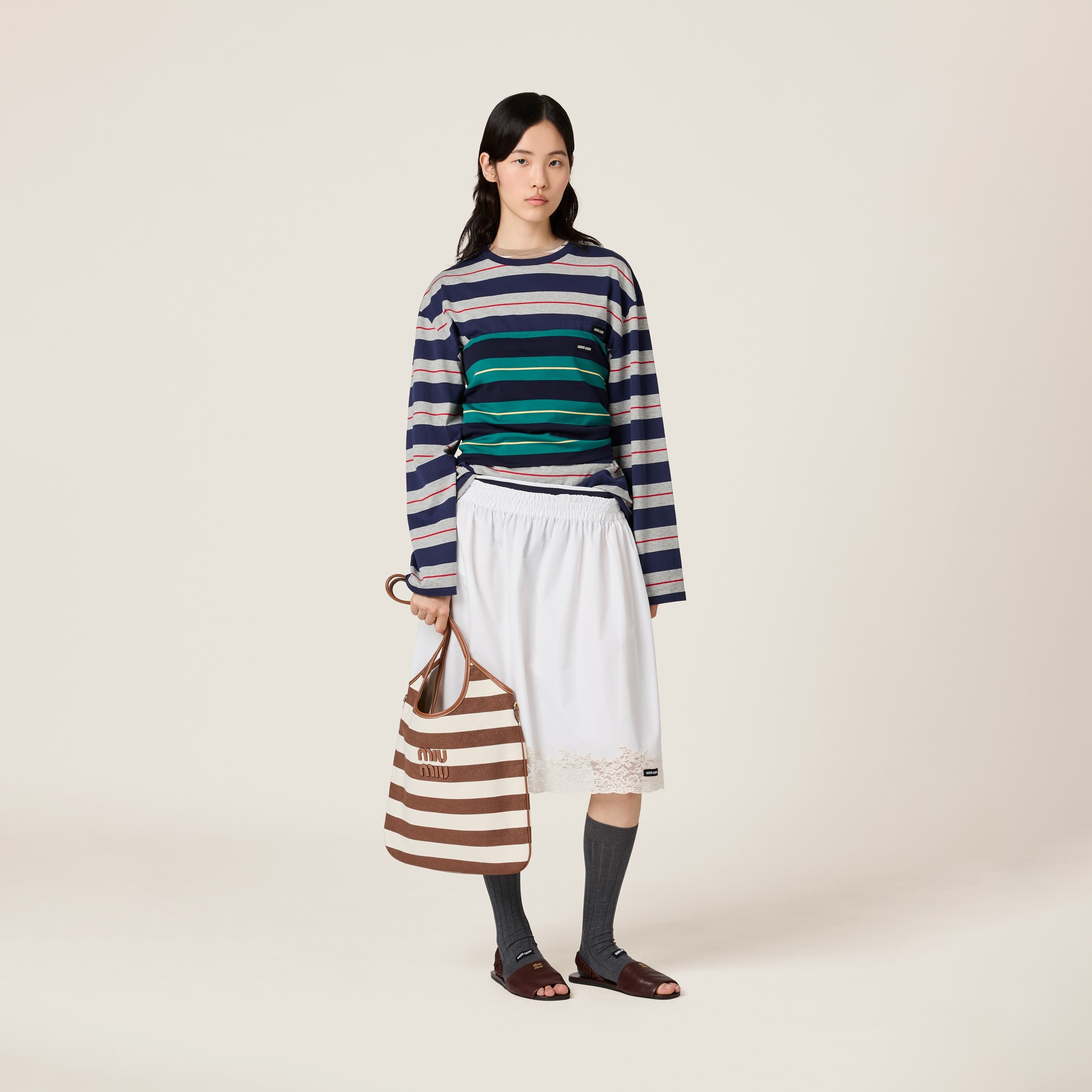 Miu☆ Miu Miu Women's' Bleached Sneakers in White | LN-CC®