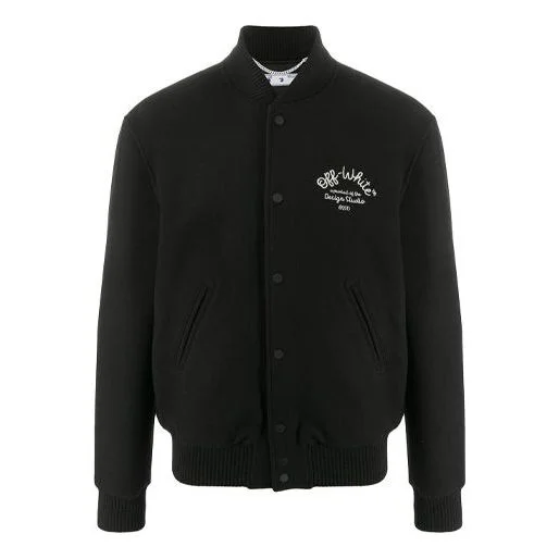 오프 화이트 FW20 화살표 인쇄 야구 재킷 남자 검정 OMEA224E20FAB0011001 - 1