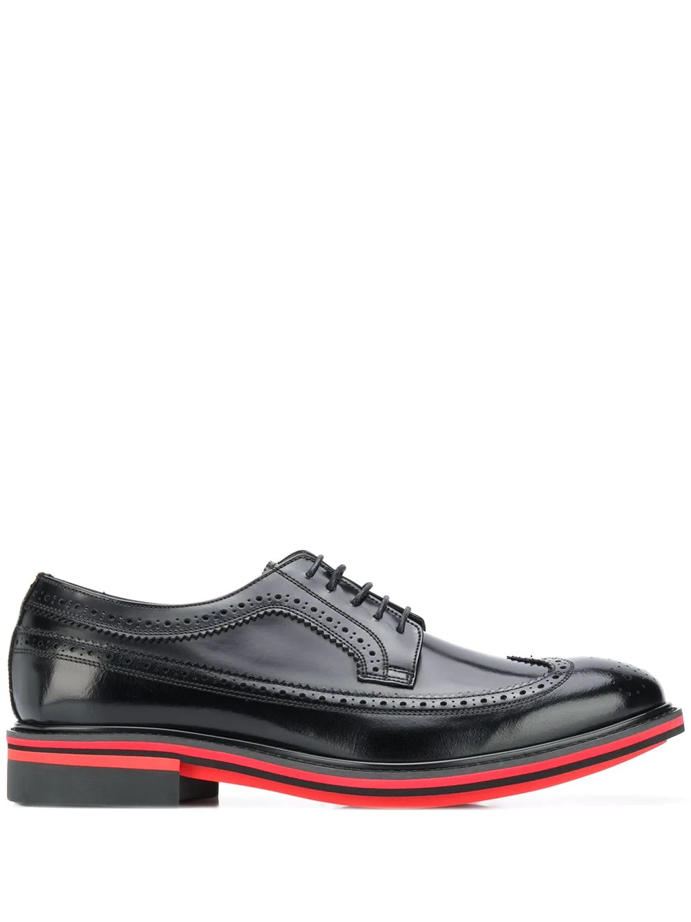 Chase contrast-trimmed leather brogues - 1