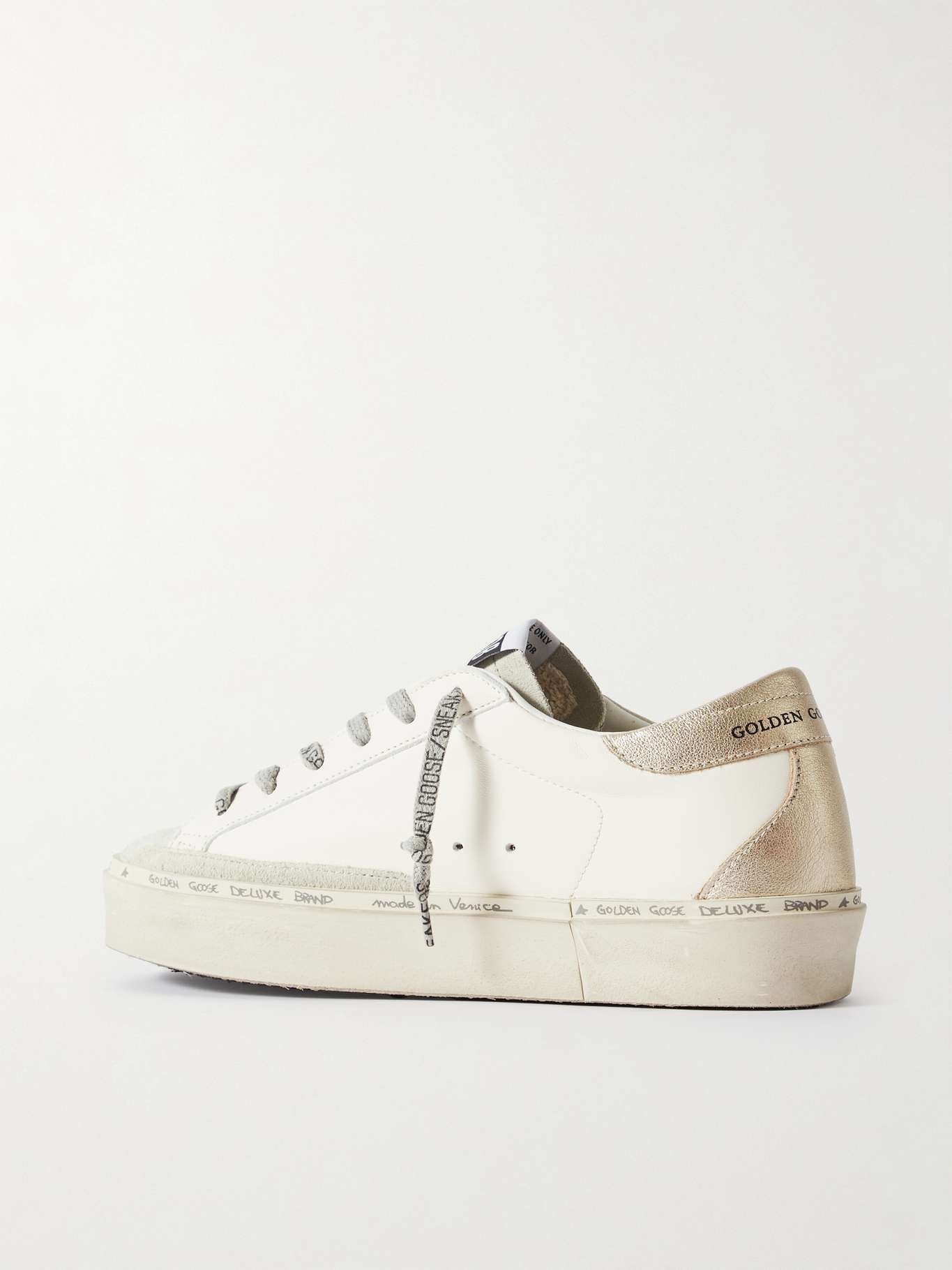 Hi Star distressed suede- and snake-effect-trimmed leather sneakers - 3