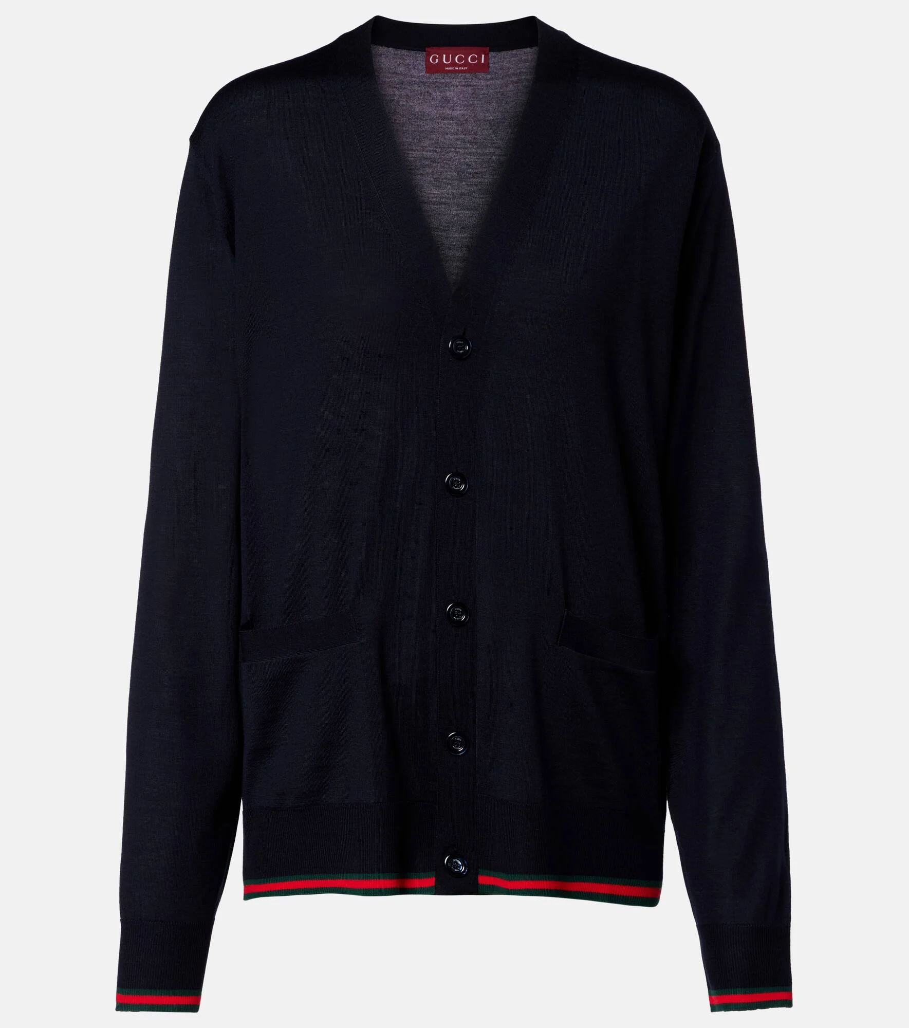 Web Stripe wool cardigan - 1