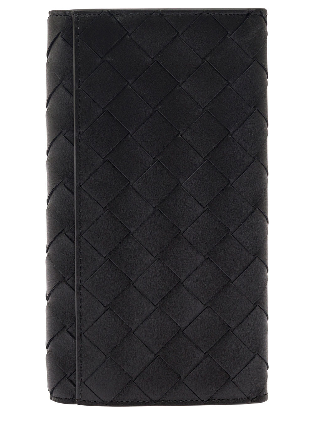 Bottega Veneta Men Black Card-Holder With Intreccio Motif In Leather Man - 4